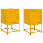 ZNTS Bedside Cabinets 2 pcs Mustard Yellow 36x39x60.5 cm Steel 846453