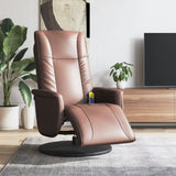 Massage Recliner Chair with Footrest Brown Faux Leather 356514