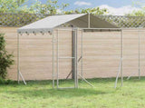 Outdoor Dog Kennel with Roof Silver 4x4x2.5 m Galvanised Steel 3190470