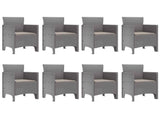 Garden Dining Set 9 pcs White Polypropylene 3378743