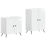 2 Piece Bathroom Cabinet Set BREDA High Gloss White 3417643