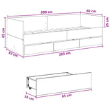 Bed Frame with Storage Grey Sonoma 80 x 200 cm Engineered Wood 3429633