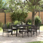 Garden Dining Set 7 pcs Black Poly rattan 3334858