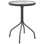ZNTS 3 Piece Garden Dining Set Black Steel 3203727