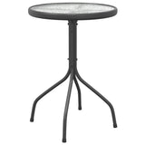 ZNTS 3 Piece Garden Dining Set Black Steel 3203727