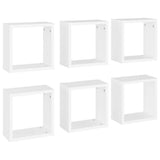Cube Shelf Set of 6 White Engineered wood 30x15x30 cm per cube 807000