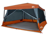 Camping Tent Set 2 pcs Grey and Orange Taffeta and Fabric 3337180
