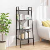 ZNTS 4-Tier Standing Shelf Black 56x35x140 cm 336366