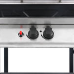 Gas BBQ Grill with 3-layer Side Table Black and Silver 47392