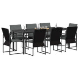 Garden Dining Set 9 pcs Black and Anthracite 200 x 80 x 73 cm 3448906