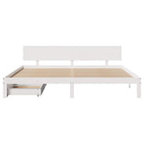 Bed Frame with Drawers without Mattress White 200x200 cm 3301993