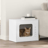 Cat House Gloss White 51 x 30 x 42.5 cm Engineered Wood 8000648