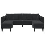 Velvet Sofa with Cushion 3 pcs Black 208 cm Velvet 3335177