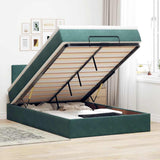 Ottoman Bed with Mattress & LEDs Dark Green 120x200cm Velvet 3312617