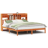 Bookcase Bed without Mattress Wax Brown 200x200 cm Solid Wood Pine 3321648
