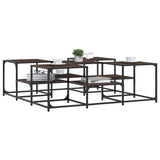 Coffee Table Brown Oak 121x121x40 cm Engineered Wood 839072