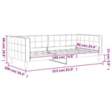 Day Bed without Mattress Light Grey 90x190 cm Single Velvet 354024
