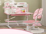 Height Adjustable Kids Desk and Chair Set, Children School Study Desk with Tiltable Desktop, Reading T3398P347977