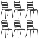 7 Piece Garden Dining Set Anthracite Steel 3187993