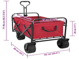 Folding Wagon Red 89 x 63 x 96 cm Steel and Polyester Oxford 42020659