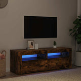 TV Cabinet with LED Lights Smoked Oak 120x35x40 cm 815684