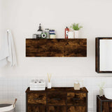 Bathroom Wall Cabinet Smoked Oak 100x25x30 cm Engineered Wood 860098
