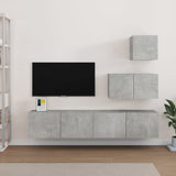4 Piece TV Cabinet Set Concrete Grey Engineered Wood 3114641