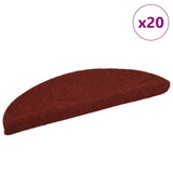 Stair Mats Self-adhesive 20 pcs 56x17x3 cm Bordeaux Red Half Round 3365671