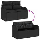 Garden Sofa Set with Storage 7 pcs Black Poly Rattan 3356147