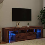 TV Cabinet with LED Lights Old Wood 140x36.5x40 cm Engineered Wood 856303