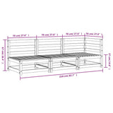 Garden Sofa 3-Seater Impregnated Wood Pine 837955