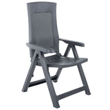 Garden Chair Set of 2 Anthracite Plastic Standard Foldable 48761