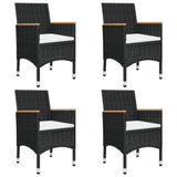 Garden Dining Set Black Solid acacia wood 5 Piece 3095866