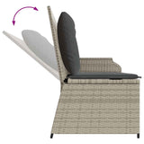 Garden Bench with Cushion Light Grey Poly Rattan 3394445
