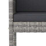 7 Piece Garden Bar Set with Cushions Grey Poly Rattan 3203953