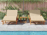 Sun Lounger 3 pcs Beige 200 x 67 x 84 cm Solid Acacia Wood 3325184