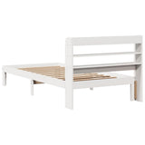 Bed Frame with Headboard without Mattress White 100x200 cm 3306785