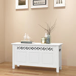 ZNTS Storage Bench Baroque Style MDF White 242646