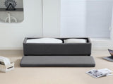 Storage Ottoman Bench, Corduroy Footstool with Removable Lid and Legs, 112cm Storage Chest Box for T3398P328265