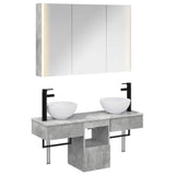 Bathroom Cabinet Set 4 pcs Concrete Grey Engineered Wood 3406266