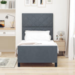 ZNTS Bed Frame Dark Grey 90x190 cm Velvet 3344976