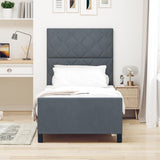 ZNTS Bed Frame Dark Grey 90x190 cm Velvet 3344976