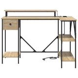 Desk with Drawer Sonoma Oak 120 x 79 x 86.5 cm Engineered Wood 859401