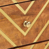 Bedside Cabinet Brown and Black 50x33x60 cm Solid Wood Mango 356792