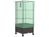 Garden Planter with Greenhouse Cover&Wheels Brown PP 3422929