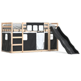 Bunk Bed without Mattress with Slide White and Black 80x200 cm 3284116