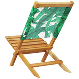 Garden Chairs 2 pcs Leaf Pattern Solid Wood Acacia and Fabric 367694