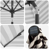 Garden Parasol with LED Lights and Base 200 x 300 cm Polyester 42036247
