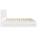 Bed Frame with Storage and Headboard White 180 x 200 cm 3413923