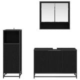Bathroom Furniture Set 3 pcs Black Oak Engineered Wood 3402365
